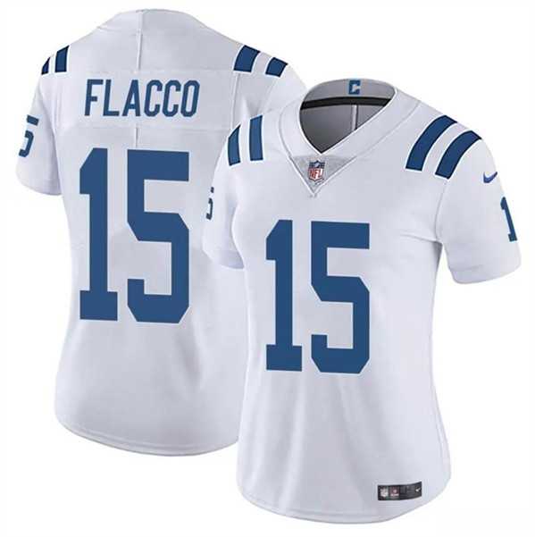 Womens Indianapolis Colts #15 Joe Flacco White Vapor Stitched Jersey Dzhi